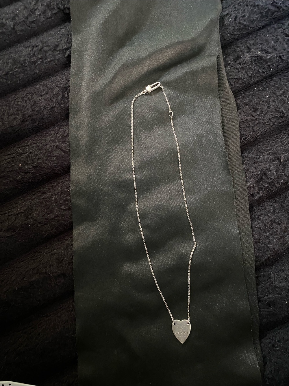 Gucci Silver Heart Charm Necklace